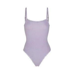 SKIMS Lace Pointelle Cami Bodysuit Lavender Womens XL